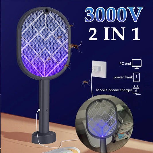 2-In-1 Electric Mosquito Swatter Mosquito Killer USB Rechargeable