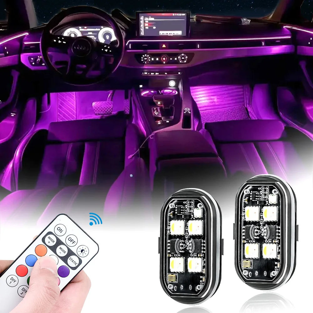 2/4Pcs Wireless LED Strobe Lights 
