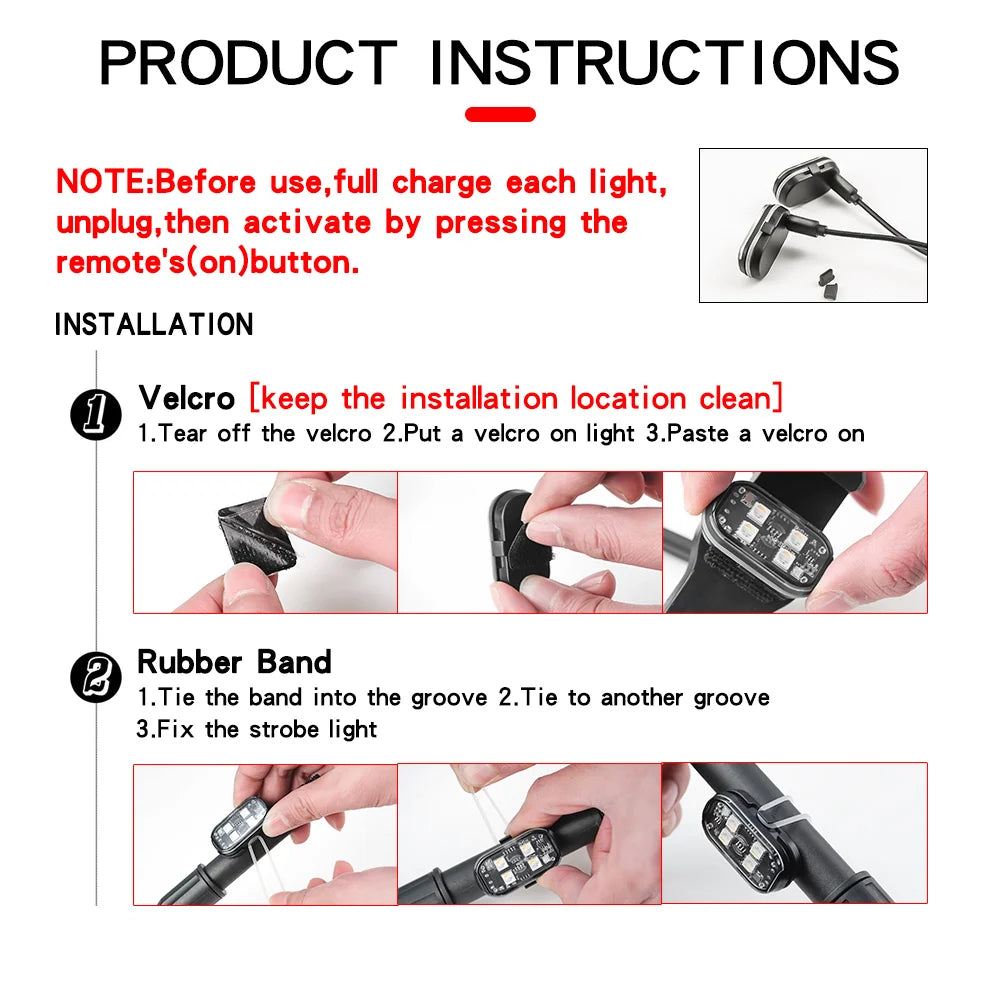 2/4Pcs Wireless LED Strobe Lights 