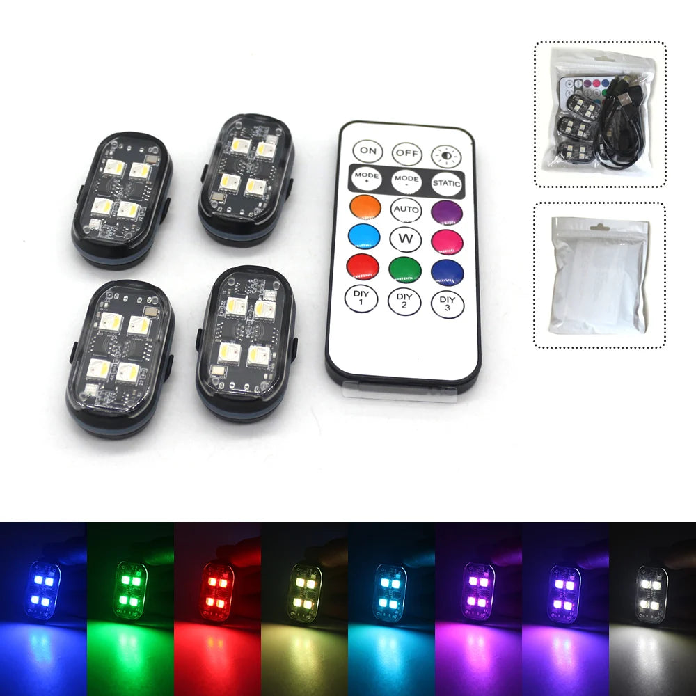 2/4Pcs Wireless LED Strobe Lights 