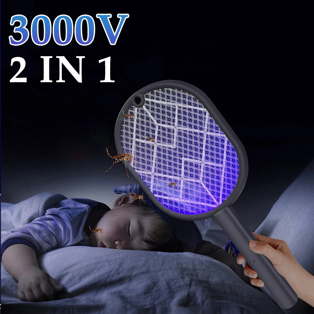2-In-1 Electric Mosquito Swatter Mosquito Killer USB Rechargeable